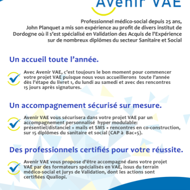 Avenir VAE, votre parcours VAE sécurisé.