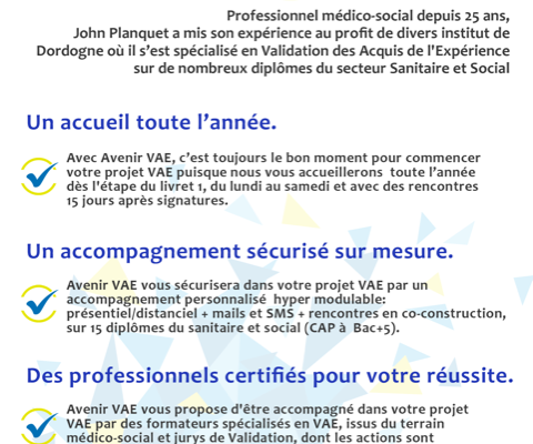 Avenir VAE, votre parcours VAE sécurisé.