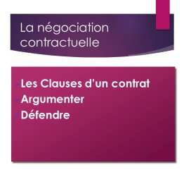 La négociation contractuelle